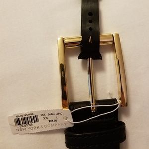 New York & Co. Black Belt Gold Buckle Large